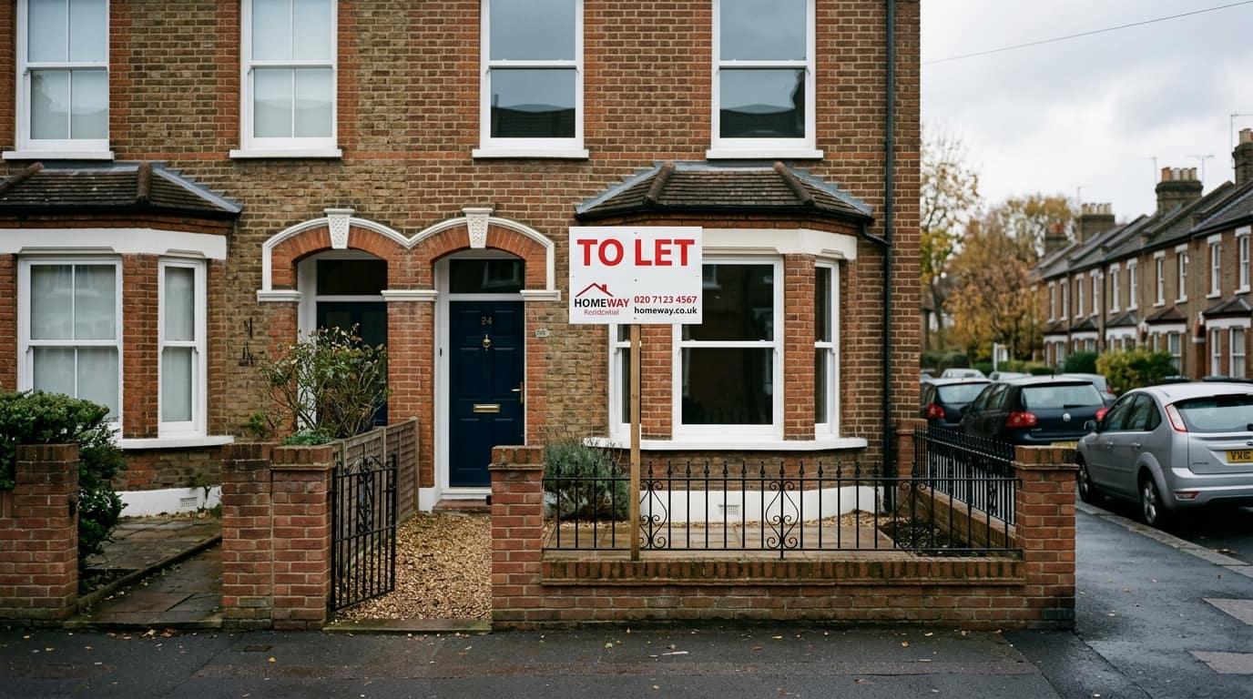 A Lincoln rental property with a To Let board outside — LWR Group handles end of tenancy cleans and void turnarounds for landlords